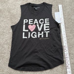 NWT Spiritual gangster- peace, love and light grey tank. Size small